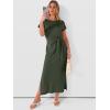 imageANRABESS Womens Summer Maxi Dress Casual Crew Neck Tie Waist Split WrinkleFree Fit Long Fashion Vacation Dresses 2026 SpringArmy Green