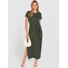 imageANRABESS Womens Summer Maxi Dress Casual Crew Neck Tie Waist Split WrinkleFree Fit Long Fashion Vacation Dresses 2026 SpringArmy Green