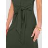imageANRABESS Womens Summer Maxi Dress Casual Crew Neck Tie Waist Split WrinkleFree Fit Long Fashion Vacation Dresses 2026 SpringArmy Green