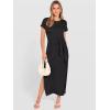 imageANRABESS Womens Summer Maxi Dress Casual Crew Neck Tie Waist Split WrinkleFree Fit Long Fashion Vacation Dresses 2026 SpringBlack