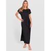 imageANRABESS Womens Summer Maxi Dress Casual Crew Neck Tie Waist Split WrinkleFree Fit Long Fashion Vacation Dresses 2026 SpringBlack