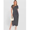 imageANRABESS Womens Summer Maxi Dress Casual Crew Neck Tie Waist Split WrinkleFree Fit Long Fashion Vacation Dresses 2026 SpringDeep Grey
