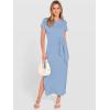 imageANRABESS Womens Summer Maxi Dress Casual Crew Neck Tie Waist Split WrinkleFree Fit Long Fashion Vacation Dresses 2026 SpringLight Blue
