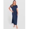 imageANRABESS Womens Summer Maxi Dress Casual Crew Neck Tie Waist Split WrinkleFree Fit Long Fashion Vacation Dresses 2026 SpringNavy Blue