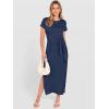 imageANRABESS Womens Summer Maxi Dress Casual Crew Neck Tie Waist Split WrinkleFree Fit Long Fashion Vacation Dresses 2026 SpringNavy Blue