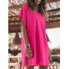 imageANRABESS Womens Summer T Shirt Dress 2025 Beach Vacation Travel Outfits Casual Simple Soft Mini Sundress Cover Up ClothesHot Pink
