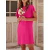 imageANRABESS Womens Summer T Shirt Dress 2025 Beach Vacation Travel Outfits Casual Simple Soft Mini Sundress Cover Up ClothesHot Pink