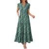 imageANRABESS Womens Summer Casual Maxi Dress V Neck Ruffle Sleeve Long Dresses Fashion Flowy Tiered Boho Beach Vacation SundressBlue Green Floral