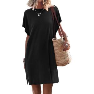 imageANRABESS Womens Summer T Shirt Dress 2025 Beach Vacation Travel Outfits Casual Simple Soft Mini Sundress Cover Up ClothesBlack