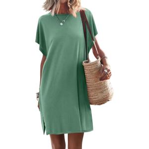 imageANRABESS Womens Summer T Shirt Dress 2025 Beach Vacation Travel Outfits Casual Simple Soft Mini Sundress Cover Up ClothesLight Green