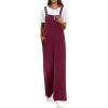 imageANRABESS Overalls for Women 2025 Summer Casual Loose One Piece Outfits Baggy Wide Leg Jumpers Lightweight Comfy RompersWine Red