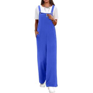 imageANRABESS Overalls for Women 2025 Summer Casual Loose One Piece Outfits Baggy Wide Leg Jumpers Lightweight Comfy RompersRoyal Blue