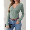 imageANRABESS Long Sleeve Shirts for Women Sexy Sweater V Neck Ribbed Knit Slim Fit Wrap Top 2025 Fall Casual Fashion ClothesLight Green