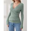 imageANRABESS Long Sleeve Shirts for Women Sexy Sweater V Neck Ribbed Knit Slim Fit Wrap Top 2025 Fall Casual Fashion ClothesLight Green