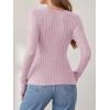 imageANRABESS Long Sleeve Shirts for Women Sexy Sweater V Neck Ribbed Knit Slim Fit Wrap Top 2025 Fall Casual Fashion ClothesPink