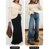imageANRABESS Off The Shoulder Sweaters for Women 2025 Fall Turtleneck Long Sleeve Fuzzy Knit Warm Casual Winter SweaterBeige