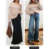 imageANRABESS Off The Shoulder Sweaters for Women 2025 Fall Turtleneck Long Sleeve Fuzzy Knit Warm Casual Winter SweaterLight Khaki