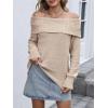 imageANRABESS Off The Shoulder Sweaters for Women 2025 Fall Turtleneck Long Sleeve Fuzzy Knit Warm Casual Winter SweaterLight Khaki