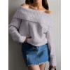 imageANRABESS Off The Shoulder Sweaters for Women 2025 Fall Turtleneck Long Sleeve Fuzzy Knit Warm Casual Winter SweaterSilver Grey
