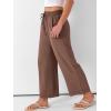imageANRABESS Women Wide Leg Capri Pants Summer Palazzo High Waisted Casual Loose Lounge Flowy Cropped Beach Trousers Work OutfitsBrown