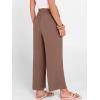 imageANRABESS Women Wide Leg Capri Pants Summer Palazzo High Waisted Casual Loose Lounge Flowy Cropped Beach Trousers Work OutfitsBrown