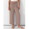 imageANRABESS Women Wide Leg Capri Pants Summer Palazzo High Waisted Casual Loose Lounge Flowy Cropped Beach Trousers Work OutfitsLight Camel