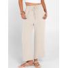 imageANRABESS Women Wide Leg Capri Pants Summer Palazzo High Waisted Casual Loose Lounge Flowy Cropped Beach Trousers Work OutfitsLight Yellow