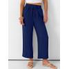 imageANRABESS Women Wide Leg Capri Pants Summer Palazzo High Waisted Casual Loose Lounge Flowy Cropped Beach Trousers Work OutfitsNavy Blue