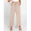 imageANRABESS Women Wide Leg Capri Pants Summer Palazzo High Waisted Casual Loose Lounge Flowy Cropped Beach Trousers Work OutfitsParchment