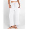 imageANRABESS Women Wide Leg Capri Pants Summer Palazzo High Waisted Casual Loose Lounge Flowy Cropped Beach Trousers Work OutfitsWhite