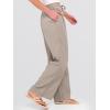 imageANRABESS Womens Wide Leg Palazzo Pants Casual Mid Waist Flowy Pants Beach Vacation Lounge Trousers with PocketsBeige