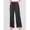 imageANRABESS Womens Wide Leg Palazzo Pants Casual Mid Waist Flowy Pants Beach Vacation Lounge Trousers with PocketsBlack