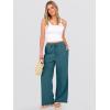 imageANRABESS Womens Wide Leg Palazzo Pants Casual Mid Waist Flowy Pants Beach Vacation Lounge Trousers with PocketsLake Blue