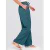 imageANRABESS Womens Wide Leg Palazzo Pants Casual Mid Waist Flowy Pants Beach Vacation Lounge Trousers with PocketsLake Blue