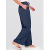 imageANRABESS Womens Wide Leg Palazzo Pants Casual Mid Waist Flowy Pants Beach Vacation Lounge Trousers with PocketsNavy Blue