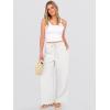 imageANRABESS Womens Wide Leg Palazzo Pants Casual Mid Waist Flowy Pants Beach Vacation Lounge Trousers with PocketsWhite