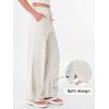 imageANRABESS Womens Wide Leg Palazzo Pants High Waist Split Hem Casual Lounge Pants 2026 Spring Summer Vacation TrousersBeige