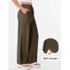 imageANRABESS Womens Wide Leg Palazzo Pants High Waist Split Hem Casual Lounge Pants 2026 Spring Summer Vacation TrousersBrown