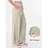 imageANRABESS Womens Wide Leg Palazzo Pants High Waist Split Hem Casual Lounge Pants 2026 Spring Summer Vacation TrousersLight Yellow