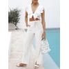 imageANRABESS Womens Wide Leg Palazzo Pants High Waist Split Hem Casual Lounge Pants 2026 Spring Summer Vacation TrousersWhite