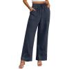 imageANRABESS Womens Wide Leg Palazzo Pants High Waist Split Hem Casual Lounge Pants 2026 Spring Summer Vacation TrousersNavy Blue