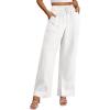 imageANRABESS Womens Wide Leg Palazzo Pants High Waist Split Hem Casual Lounge Pants 2026 Spring Summer Vacation TrousersWhite