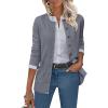 imageANRABESS Womens Cardigans 2025 Fall Dressy Casual Long Sleeve Crewneck Button Down Open Front Soft Knit Cardigan SweatersDark Grey