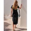 imageANRABESS Womens 2026 Summer Maxi Tshirt Dress Short Sleeve Crewneck Tie Waist Casual Slim Fit Slit Spring Long Beach DressesBlack