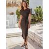 imageANRABESS Womens 2026 Summer Maxi Tshirt Dress Short Sleeve Crewneck Tie Waist Casual Slim Fit Slit Spring Long Beach DressesCoffee