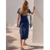imageANRABESS Womens 2026 Summer Maxi Tshirt Dress Short Sleeve Crewneck Tie Waist Casual Slim Fit Slit Spring Long Beach DressesDeep Blue