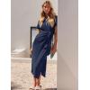 imageANRABESS Womens 2026 Summer Maxi Tshirt Dress Short Sleeve Crewneck Tie Waist Casual Slim Fit Slit Spring Long Beach DressesDeep Blue