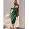 imageANRABESS Womens 2026 Summer Maxi Tshirt Dress Short Sleeve Crewneck Tie Waist Casual Slim Fit Slit Spring Long Beach DressesDeep Green