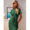 imageANRABESS Womens 2026 Summer Maxi Tshirt Dress Short Sleeve Crewneck Tie Waist Casual Slim Fit Slit Spring Long Beach DressesDeep Green