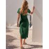 imageANRABESS Womens 2026 Summer Maxi Tshirt Dress Short Sleeve Crewneck Tie Waist Casual Slim Fit Slit Spring Long Beach DressesDeep Green